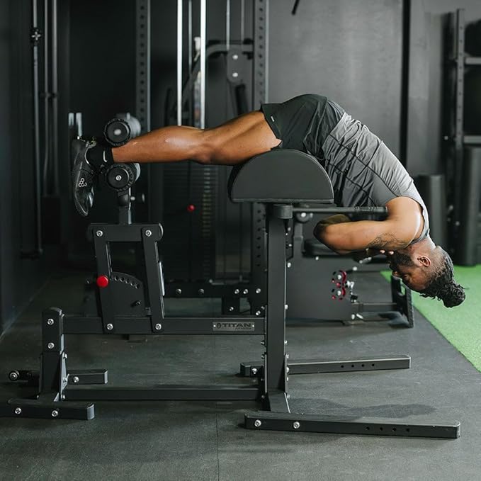 Titan Fitness Glute and Ham Developer, Adjustable GHD Machine, Comfortable Padding, Durable Steel Build, Workout Equipment for Commercial and Home Gym