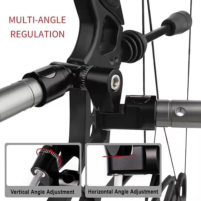 Single Side Adjustable V Bar Mount, Archery Stabilizers Bow Stabilizer Quick Disconnect Rod for Compound Bow, Single Sidebar Back Bar Stabilizer Mount