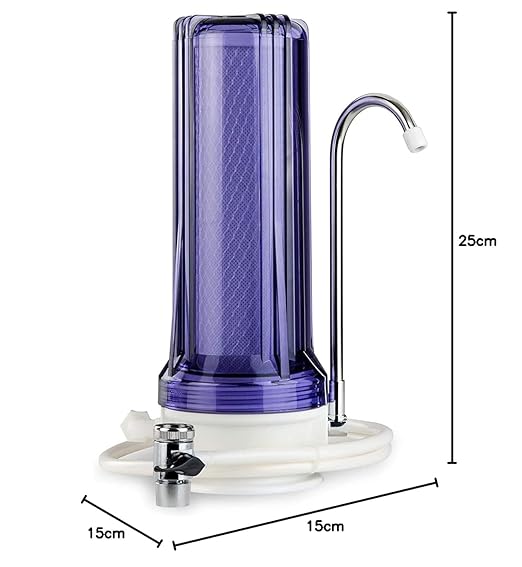 iSpring CKC1C Countertop Drinking Water Filtration System with Carbon Filter, 2.5" x 10", Clear