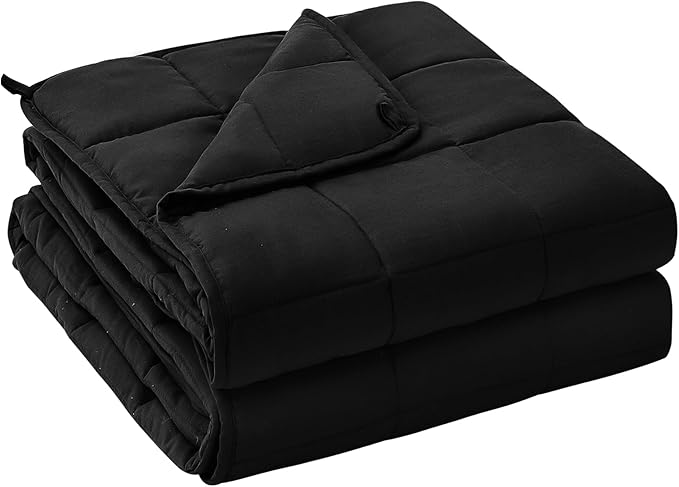 yescool Weighted Blanket for Adults (20 lbs, 88โ x 104โ, Black) Cooling Heavy Blanket for Sleeping Perfect for 190-210 lbs, Queen Size Breathable Blanket with Premium Glass Bead, Machine Washable