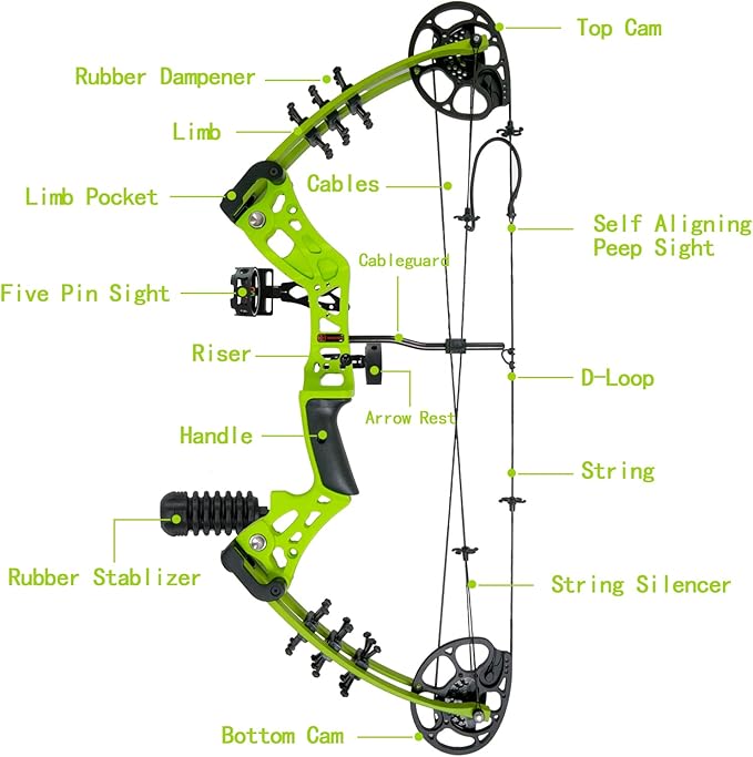 Youth Compound Bow Set 15-45 Lbs for Teens and Beginner, Package with Archery Hunting Equipment, Max Speed 260fps, Adjustable, Right Hand