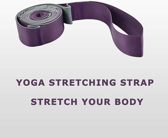 SANKUU Yoga Straps Stretching Strap with 12 Loops Workout Poster, Straps for Stretching Physical Therapy Equipment Long Stretch Out Bands for Exercise, Pilates and Gymnastics for Women Men-FlexoryFit