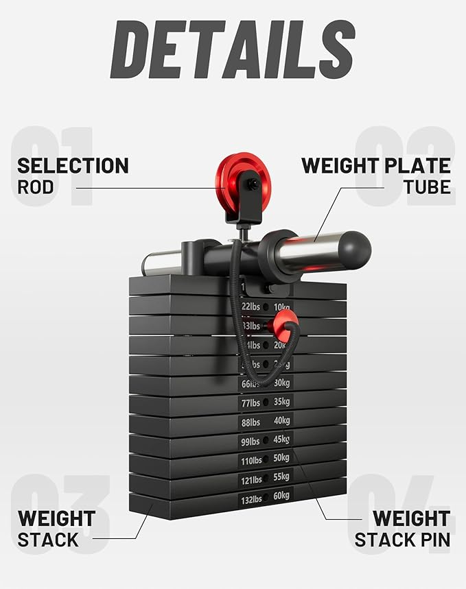 Mikolo Smith Machine, 2200lbs Squat Rack with LAT-Pull Down System & Cable Crossover Machine, Training Equipment with Leg Hold-Down Attachment-FlexoryFit