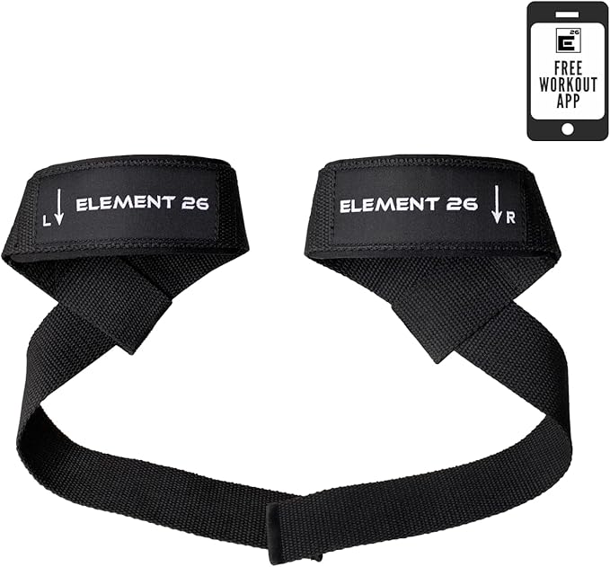 Element 26 Lifting Wrist Straps (Pair) With Guide - Weightlifting & Strength Training Straps for Men and Women-FlexoryFit