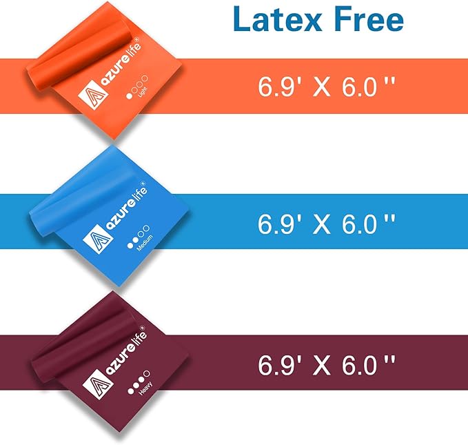 Resistance Bands,Professional Long Non-Latex Elastic Stretch Bands,Exercise Bands for Physical Therapy, Yoga, Pilates, Rehab, at-Home or The Gym Workouts, Strength Training-FlexoryFit