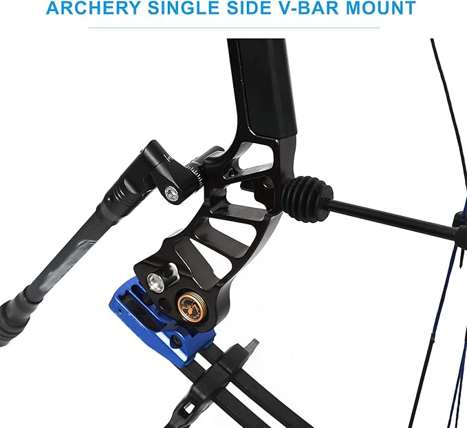 Single Side Adjustable V-Bar Mount Bow Stabilizer Quick Disconnect Rod for Compound Bow,High-Performance Compound Bow Stabilizer