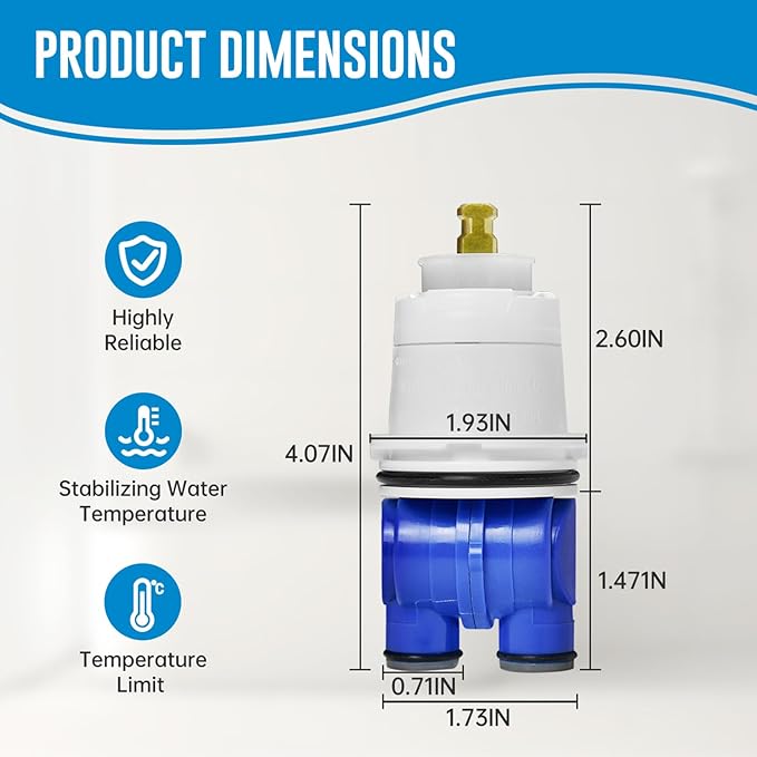 RP19804 Shower Cartridge Compatible with Delta Faucet 1300/1400 Series, Shower Faucet Parts Replacement Pressure Balance Cartridge for Delta Select Monitor Valves(1993-2007)