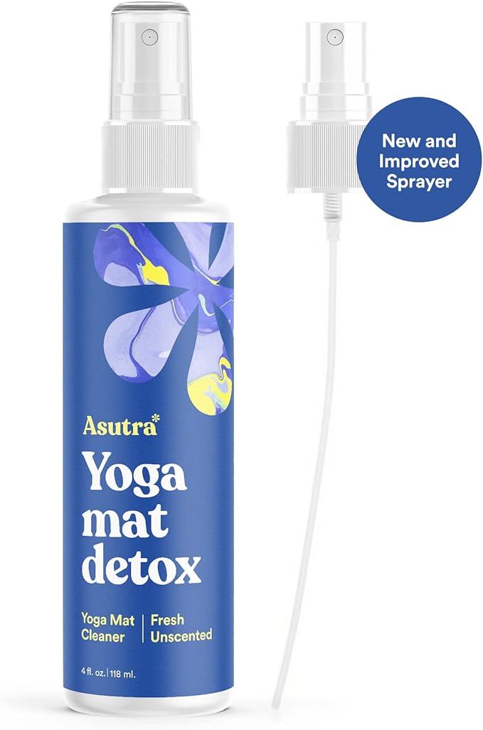 ASUTRA Yoga Mat Cleaner Spray (Fresh & Unscented), 4 fl oz - No Slippery Residue, Deep-Cleansing for Fitness Gear & Gym Equipment, Microfiber Towel Included-FlexoryFit