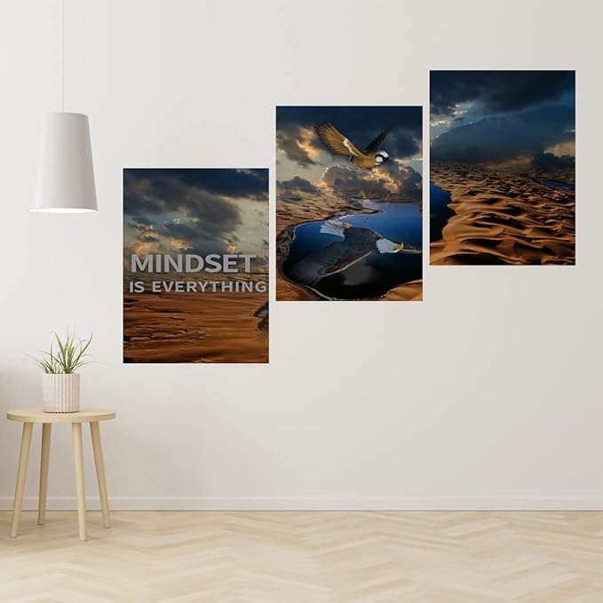 3 Panels Inspirational Canvas Poster Motivational Wall Art Inspirational Wall Art Entrepreneur Quotes Artwork Painting Picture for Framed Home Decoration Living Room office bedroom 36''W x 16''H-FlexoryFit