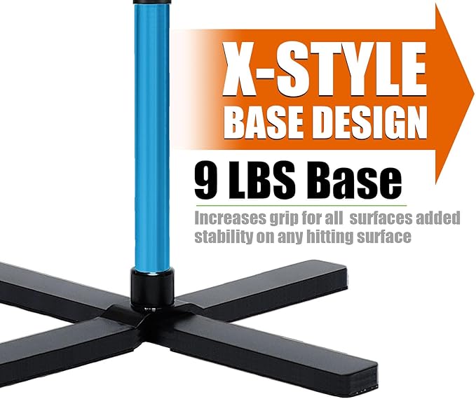 Baseball&Softball Tee,Batting Tee,Adjustable Height:25-37 inches,2 Flexible Top Rubber,X-Style Foldable&Heavy-Duty Base and Carrying Bag for Easy Store&Carrying