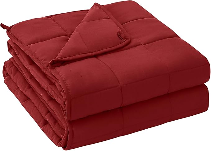 yescool Weighted Blanket for Adults (30 lbs, 88โ x 104โ, Red) Cooling Heavy Blanket for Sleeping Perfect for 290-310 lbs, King Size Breathable Blanket with Premium Glass Bead