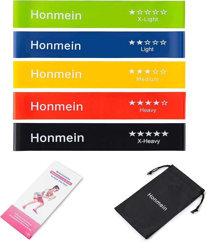 Resistance Bands for Working Out, Exercise Bands with 5 Resistance Levels Fit for Home Fitness, Strength Training, Natural Latex Resistance Band Include Instruction Guide and Carry Bag-FlexoryFit