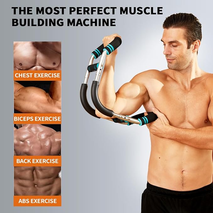 HOTWAVE Twister Arm Exerciser,Adjustable Spring Workout Bar, Forearm Triceps Chest Enhanced Exercise Strengthener,Portable Home Fitness Equipment-FlexoryFit