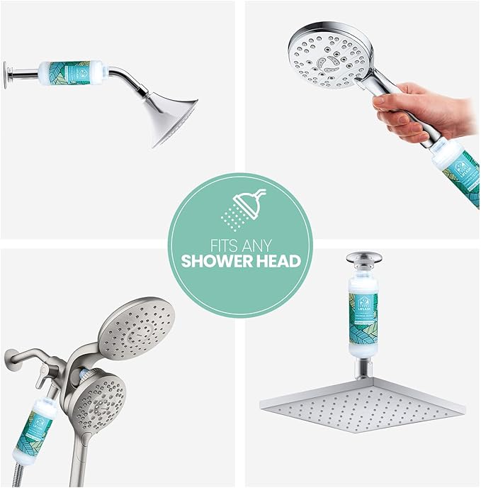 LIFLASH Vitamin C Shower Filter for Hard Water, Aromatherapy Softener Purifier, Help with Softer Skin and Hair Enhancement, for Universal Output Showerhead, Easy Installation (BOTANIC GARDEN)