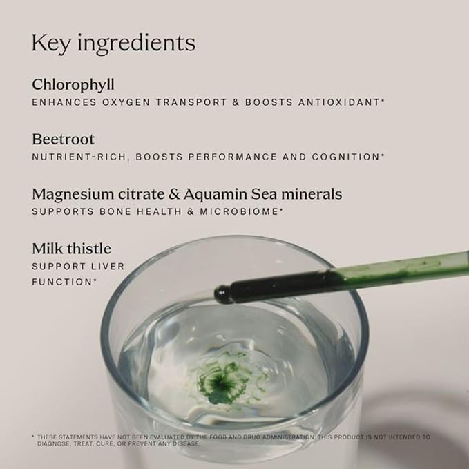 HigherDOSE Detox Drops - Liquid Chlorophyll Water Drops to Support Daily Detox & Boost Skin's Natural Glow - Plant Powered Formula with Milk Thistle, Beetroot Juice, Magnesium & Minerals (2 oz)-FlexoryFit