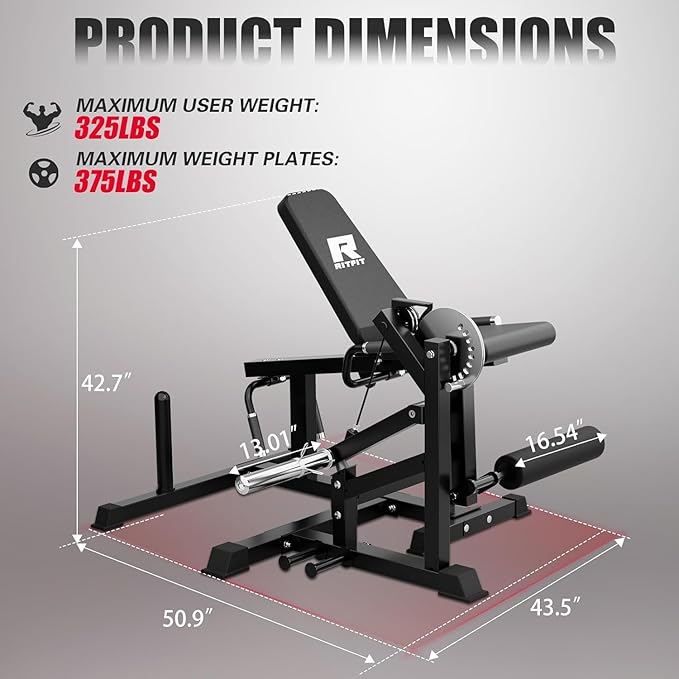RitFit Smith Machine Power Cage with LAT Pulldown & Cable Crossover, All-in-One Power Rack Home Gym System with Leg Press Attachment & Accessories