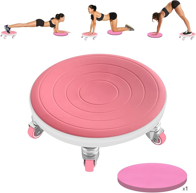 6 Caster Ab Roller, Ab Exercise Equipment with Knee Pads, Ab Roller Wheel for Core Exercise, Abdominal Strength Training for Home Gym, 360° Silent Ab Workout Equipment-FlexoryFit