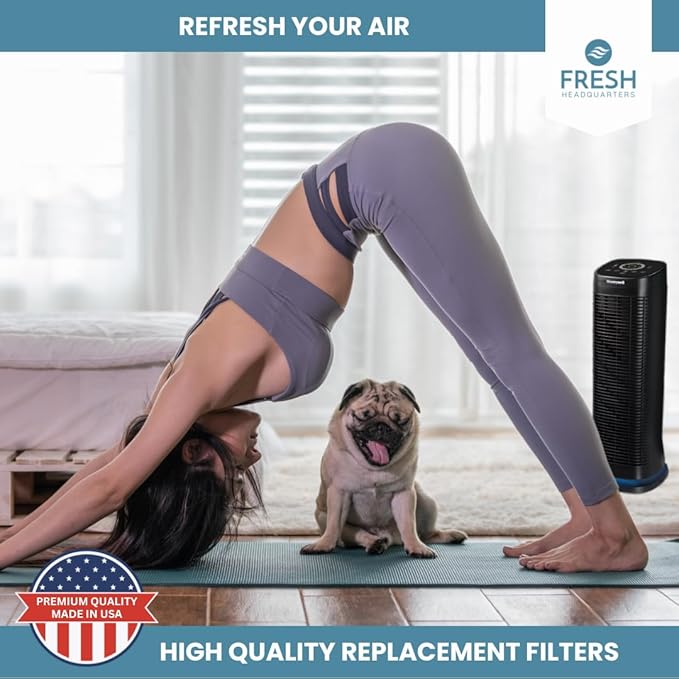 6-Pack Activated Carbon Air Filter - Premium 20.5" x 5.625" Air Purifier Pre Filter - Compatible with Honeywell Genius 3/4/5/6 Purifiers (HFD‑3X & 360 Series) - Odor & VOC Reduction
