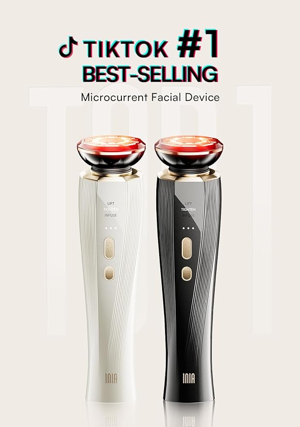 INIA 3-in-1 Red Light Therapy for Face and Neck Facial Massager True Beauty Glow Device, Lifting & Firming Skincare Tool-FlexoryFit