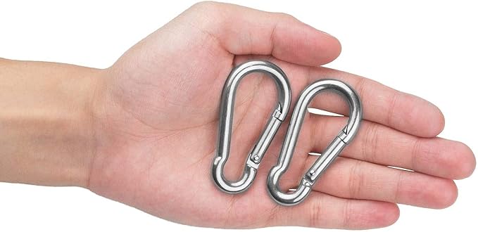 Spring Snap Hooks M5 M6 M8 M10 Carabiner Heavy Duty Carabiner Clips Galvanized Steel Quick Links Caribiniers Hammocks Hooks for Camping Hiking Outdoor Swing Pet Leash Gym
