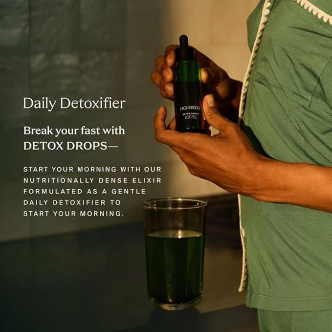 HigherDOSE Detox Drops - Liquid Chlorophyll Water Drops to Support Daily Detox & Boost Skin's Natural Glow - Plant Powered Formula with Milk Thistle, Beetroot Juice, Magnesium & Minerals (2 oz)-FlexoryFit