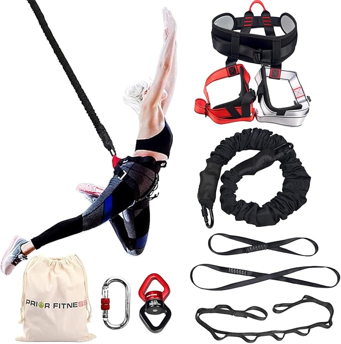 PRIOR FITNESS Bungee Fitness Equipment Set Casual Latex Cord Resistance Bands Dance Rope Exercise at Home Gym Suspension Trainer Professional Training Equipment-FlexoryFit