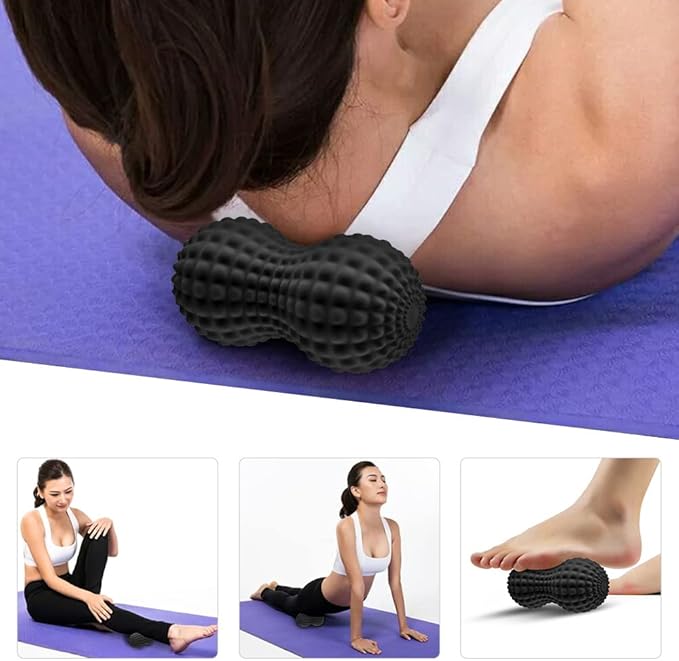 Kipika Back Roller Wheel,Back Stretcher,Back Cracker,Yoga Wheel, Foam Roller for Back Pain Relief and Posture Correction with Massage Ball-FlexoryFit