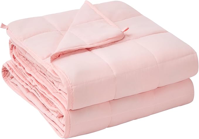 yescool Weighted Blanket for Adults (25 lbs, 88โ x 104โ, Pink) Cooling Heavy Blanket for Sleeping Perfect for 240-260 lbs, King Size Breathable Blanket with Premium Glass Bead