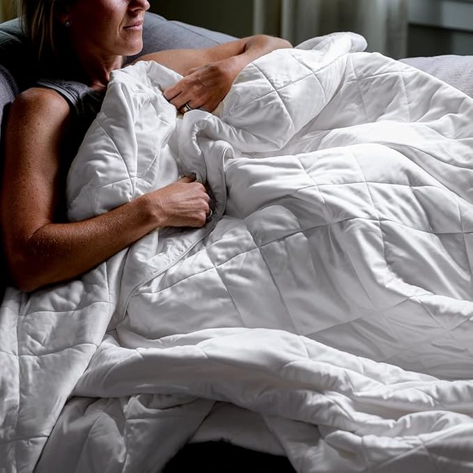 LUXOME Lightweight Blanket | 100% Rayon (Viscose) from Bamboo Fabric & Fill | Full/Queen - 86"x92" | Super Soft | Thermal-Regulating | White