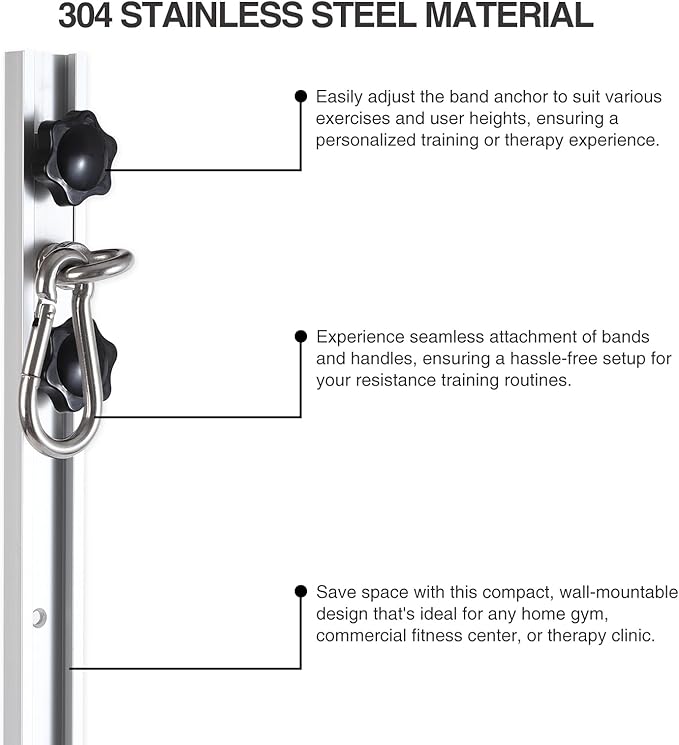 Resistance Band Wall Anchor,Gym Resistance Bands,djustable Workout Wall Anchor System,for Resistance Band Exercises,with 2 Rail and 2 Rail Car,Easy Installation(double set,No Resistance Bands)-FlexoryFit