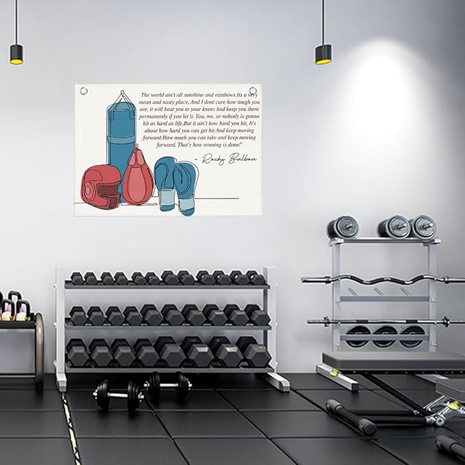 The World Ain't All Sunshine and Rainbows Gym Motivational Wall Art Banner Dorm Posters Gifts for Guys Men Women Gym Flag Decor for Home Gym Bedroom Workout Room 30x20 Inchs