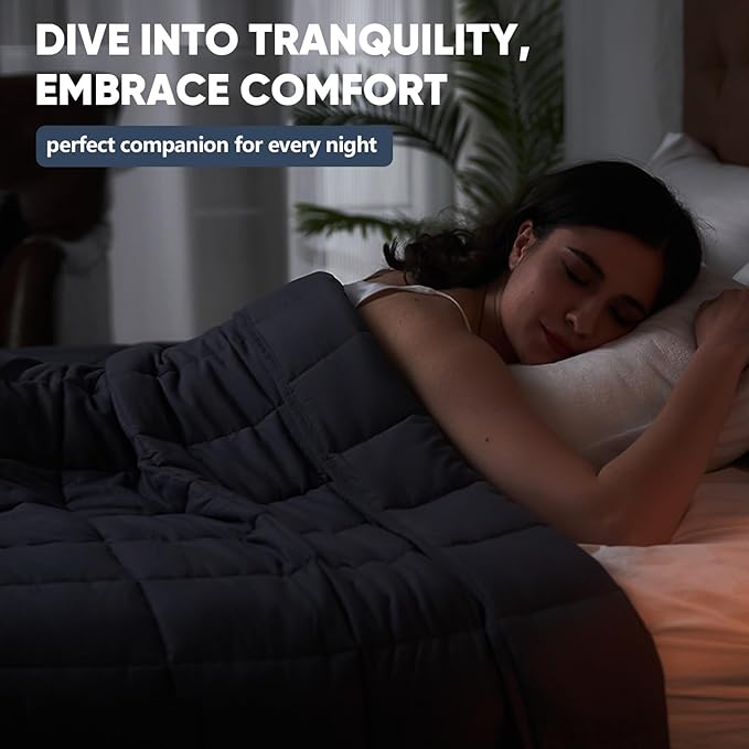 yescool Weighted Blanket for Adults (20 lbs, 60โ x 80โ, Grey) Cooling Heavy Blanket for Sleeping Perfect for 190-210 lbs, Queen Size Breathable Blanket with Premium Glass Bead, Machine Washable