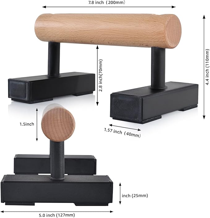 1 Pair Wood Floor Push Up Bars for Men, Anti-slip Handstand Parallettes Bars, Strength Training Push-Up Stands for Calisthenics, Fitness, Gymnastics, Workouts, Calistenia-FlexoryFit