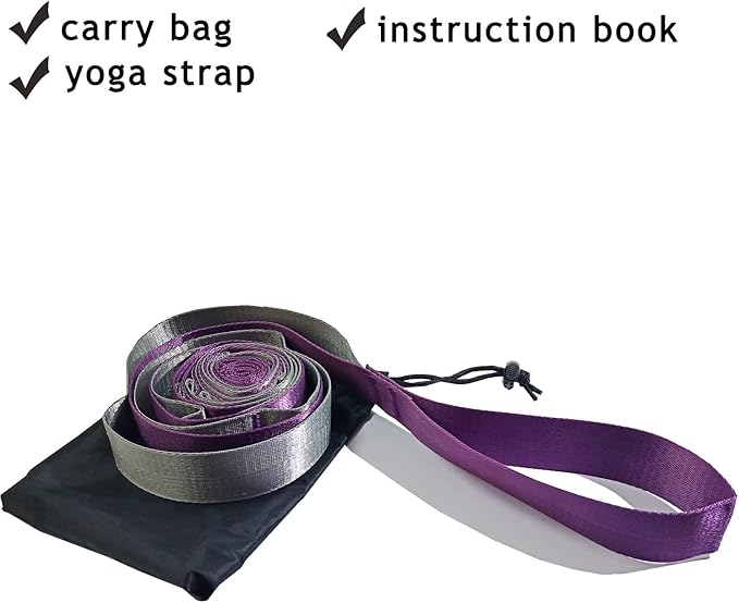 SANKUU Yoga Straps Stretching Strap with 12 Loops Workout Poster, Straps for Stretching Physical Therapy Equipment Long Stretch Out Bands for Exercise, Pilates and Gymnastics for Women Men-FlexoryFit