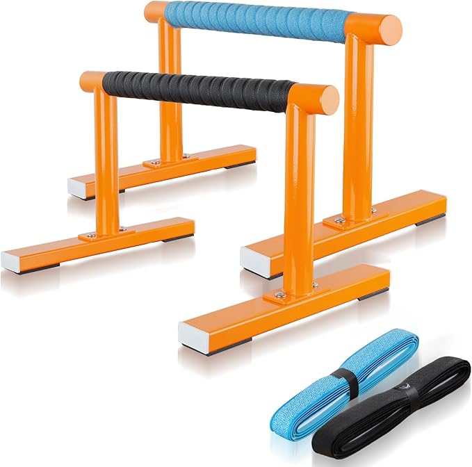 Strength Training Parallettes I-Sit Push Up Bars, Pushup Handles Calisthenics Equipment for Home Workout, Anti-slip Gymnastics Bars, Handstand & Dip Bar for Outdoor Exercise-FlexoryFit