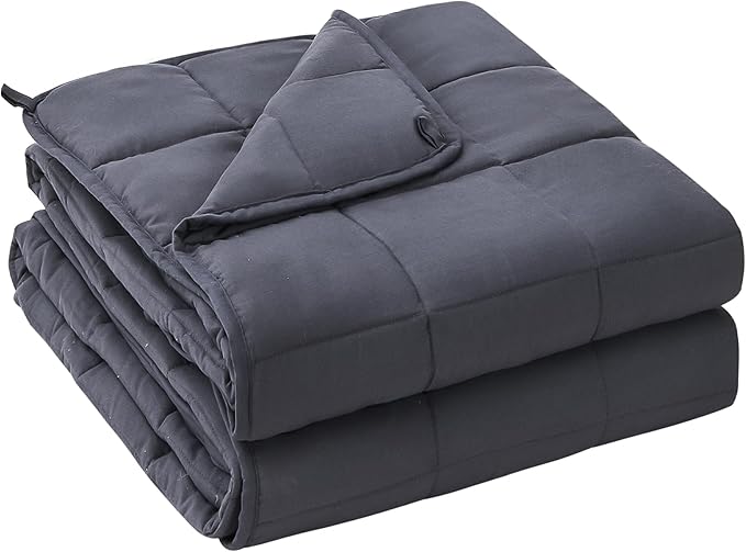 yescool Weighted Blanket for Adults (20 lbs, 60โ x 80โ, Grey) Cooling Heavy Blanket for Sleeping Perfect for 190-210 lbs, Queen Size Breathable Blanket with Premium Glass Bead, Machine Washable