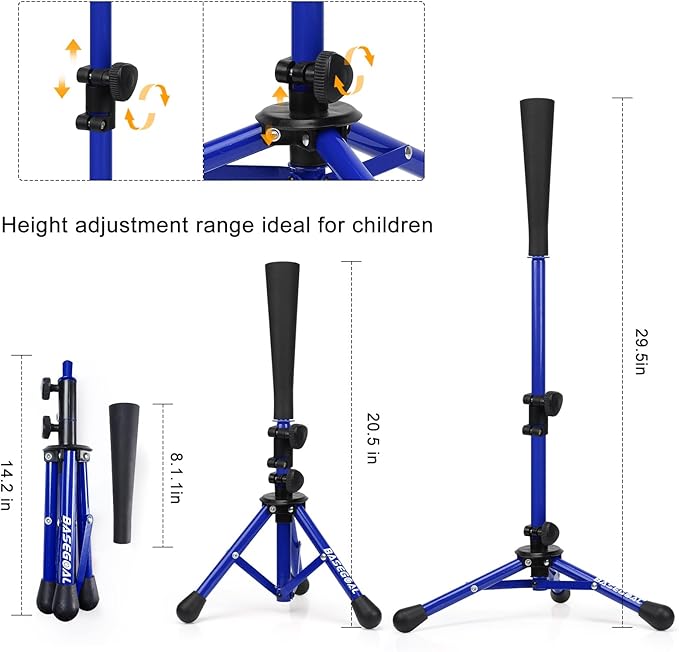 Baseball Tee for Kids,Youth Stand Set,Teeball Set,Youth Baseball,Softball Batting Tee Set,Easy Adjustable Height