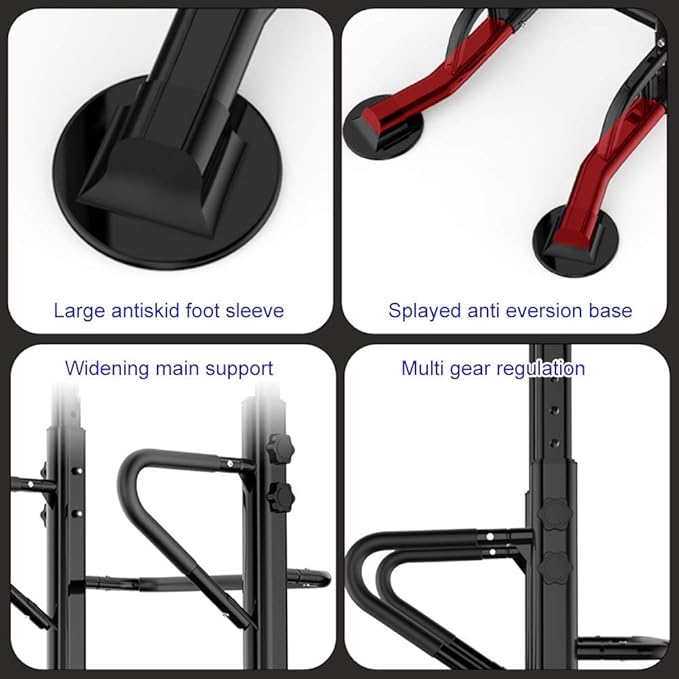 SogesHome Power Tower Adjustable Height Assistive Trainer Dip Station,Pull Up Bar and Dip Stand,Multi-Function Strength Training Fitness Workout Station for Home Gym Fitness Equipment