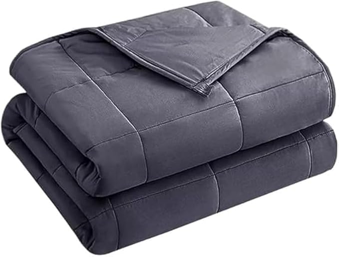 yescool Weighted Blanket for Adults (12 lbs, 60โ x 80โ, Grey) Cooling Heavy Blanket for Sleeping Perfect for 110-130 lbs, Queen Size Breathable Blanket with Premium Glass Bead, Machine Washable