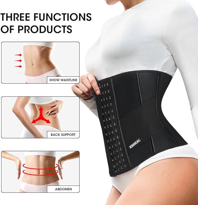 KIMIKAL Women Waist Trainer Corset Belt: Under Clothes Sport Tummy Control Long Torso Shapewear-FlexoryFit