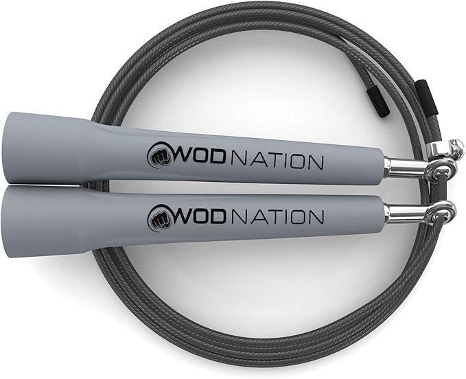 WOD Nation Adjustable Speed Jump Rope For Men, Women & Children - Blazing Fast Fitness Skipping Rope Perfect for Boxing, MMA, Endurance-FlexoryFit