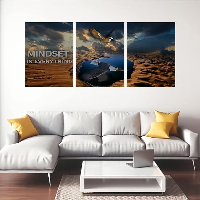 3 Panels Inspirational Canvas Poster Motivational Wall Art Inspirational Wall Art Entrepreneur Quotes Artwork Painting Picture for Framed Home Decoration Living Room office bedroom 36''W x 16''H-FlexoryFit