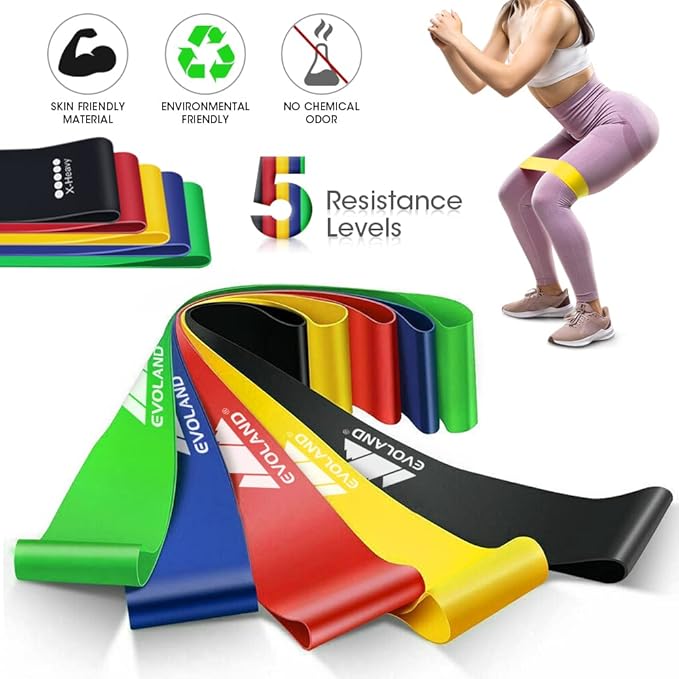 Resistance Bands Set, Workout Bands with Handles, Door Anchor, Ankle Straps and Carry Bag, Exercise Bands for Shape Body and Home Workouts-FlexoryFit