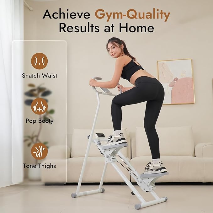 Stair Stepper with Adjustable Resistance - Stair Climber for Home Gym, Folding Cardio Machine with Extended Step Range, Adjustable Handlebar & Pedals, Tablet Holder by MACYO