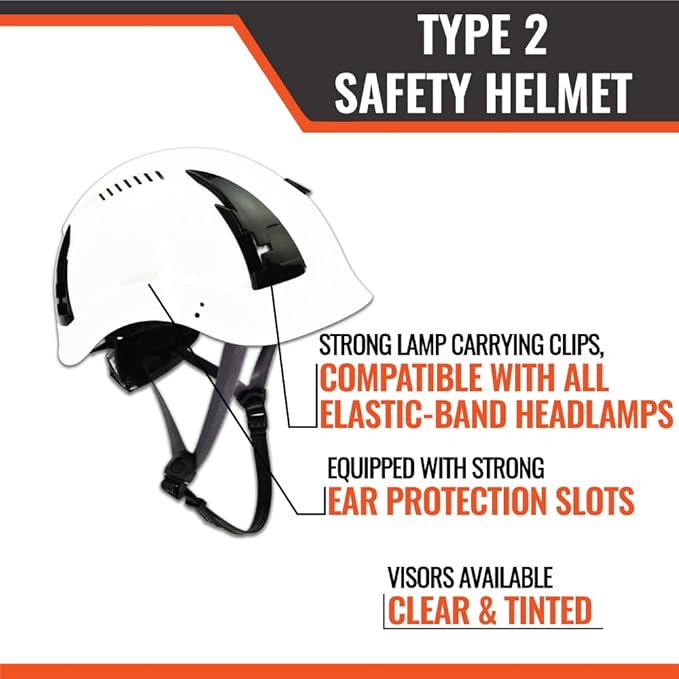 Malta Dynamics APEX Type 2 Safety Helmet – OSHA and ANSI Z89.1 Compliant Safety Hard Hats for Construction Workers and Vented Helmet for Head Protection