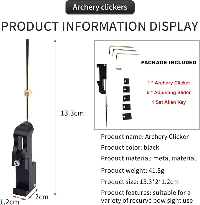 SOPOGER Archery Clicker Magnetic Recurve Bow Clicker Aluminum Bow Sight Clicker with Adjustable Slider Arrow Shooting Signal Bow Accessories for Hunting,Shooting,Competition