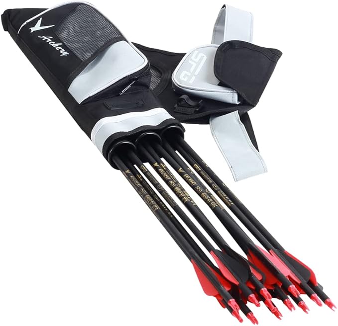 SOPOGER Archery Hip Quiver for Arrows - 3 or 4 Tube Bow Belt Quiver Waist Hanged for Youth Teens Adults Compound Bow Recurve Bow Target Shooting