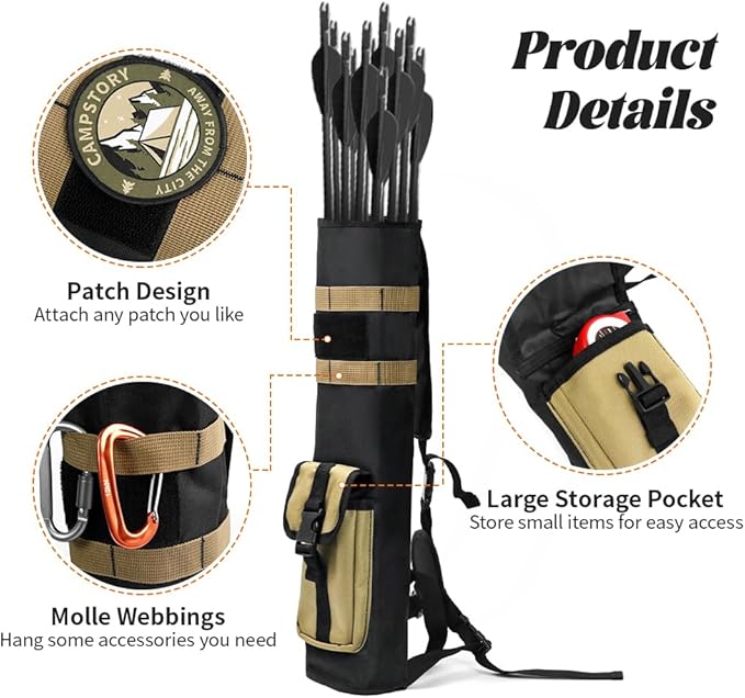 PSKOOK Archery Lightweight Back Arrow Quiver