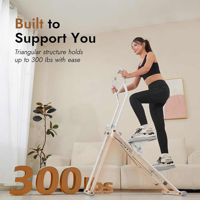 Stair Stepper with Adjustable Resistance - Stair Climber for Home Gym, Folding Cardio Machine with Extended Step Range, Adjustable Handlebar & Pedals, Tablet Holder by MACYO