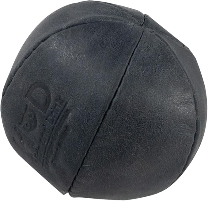 Hide & Drink, Stress Ball, Relieve Fidgeting and Anxiety, Exercise Hand, Squishy Tension Accessory, Great for The Office, Classic Style, Full Grain Leather, Handmade, Charcoal Black-FlexoryFit